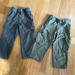 2 pk cargo pants! Grey: Zara/Size: 3-4yrs. Olive: H&M/Size: 3T